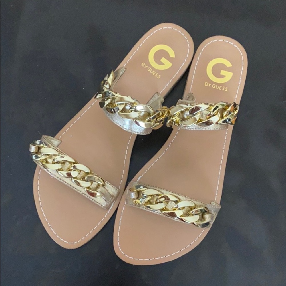 Guess gold chain sandal
